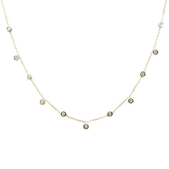 DIAMOND CLOSEOUT!  .36ct G SI 14K Yellow Gold Diamond by the Yard Necklace 18"