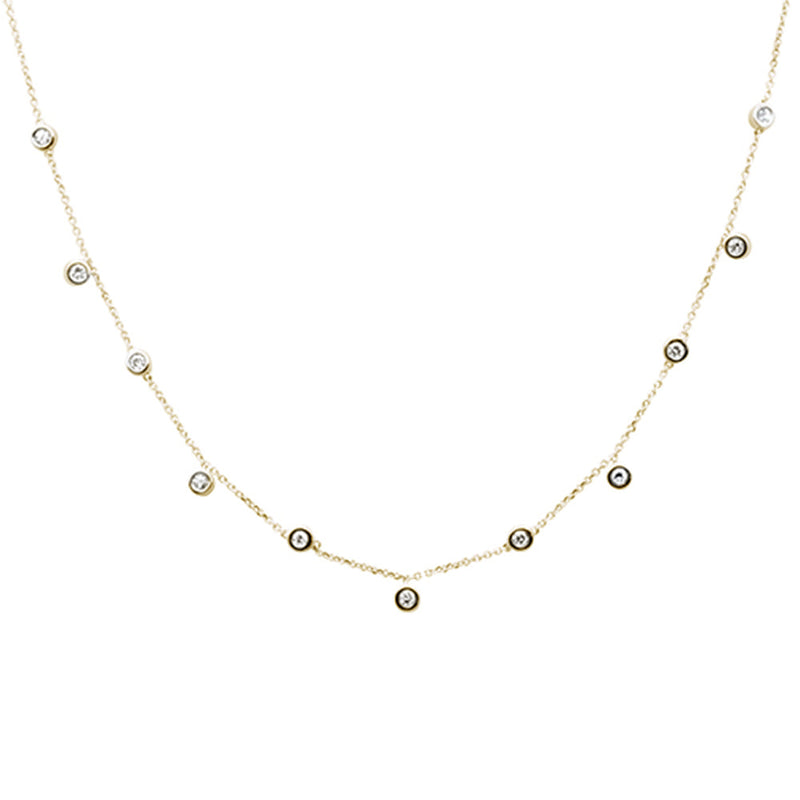 DIAMOND CLOSEOUT!  .36ct G SI 14K Yellow Gold Diamond by the Yard Necklace 18"