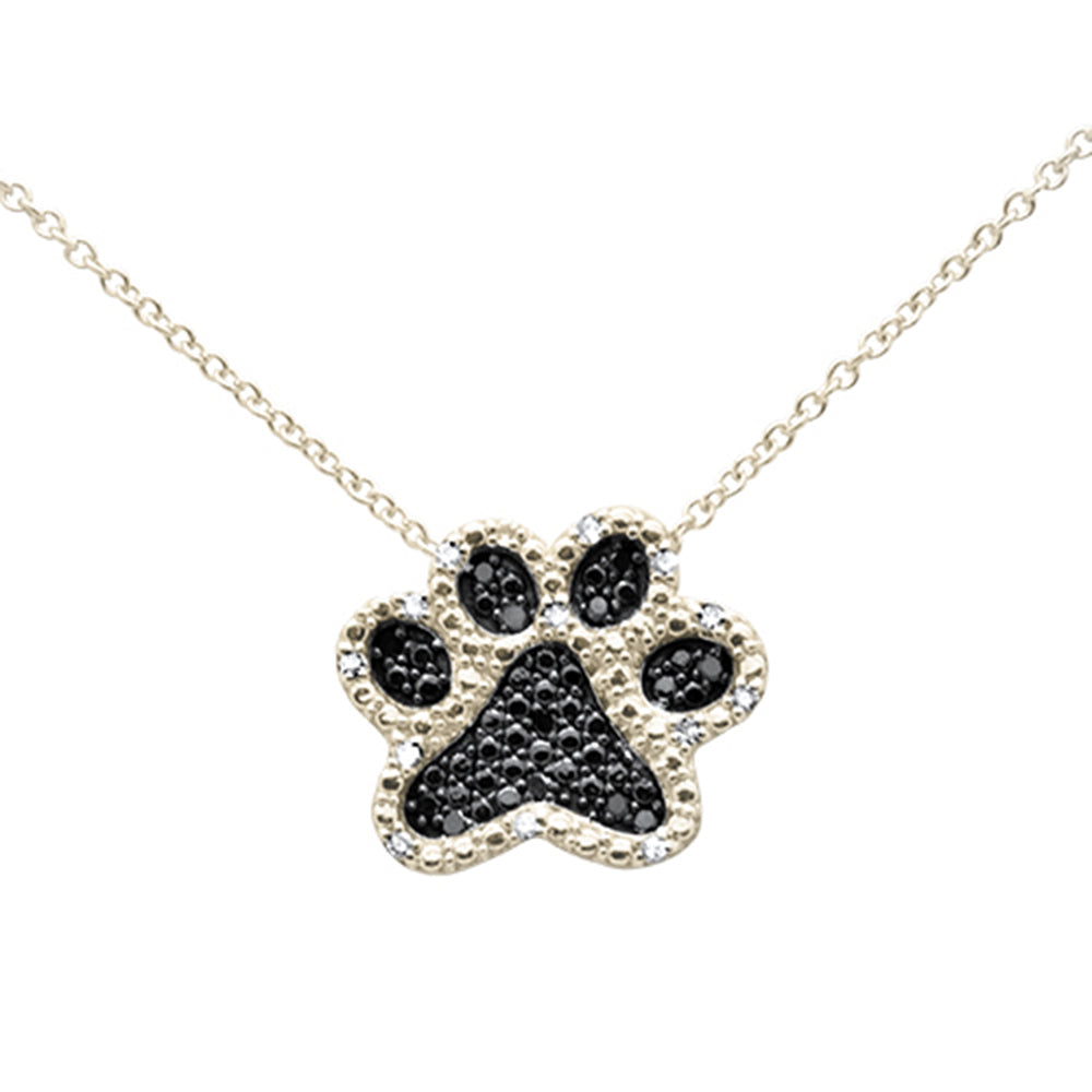 DIAMOND CLOSEOUT! .10ct G SI 14K Yellow Gold Diamond Dog Paw Pendant Necklace 18"