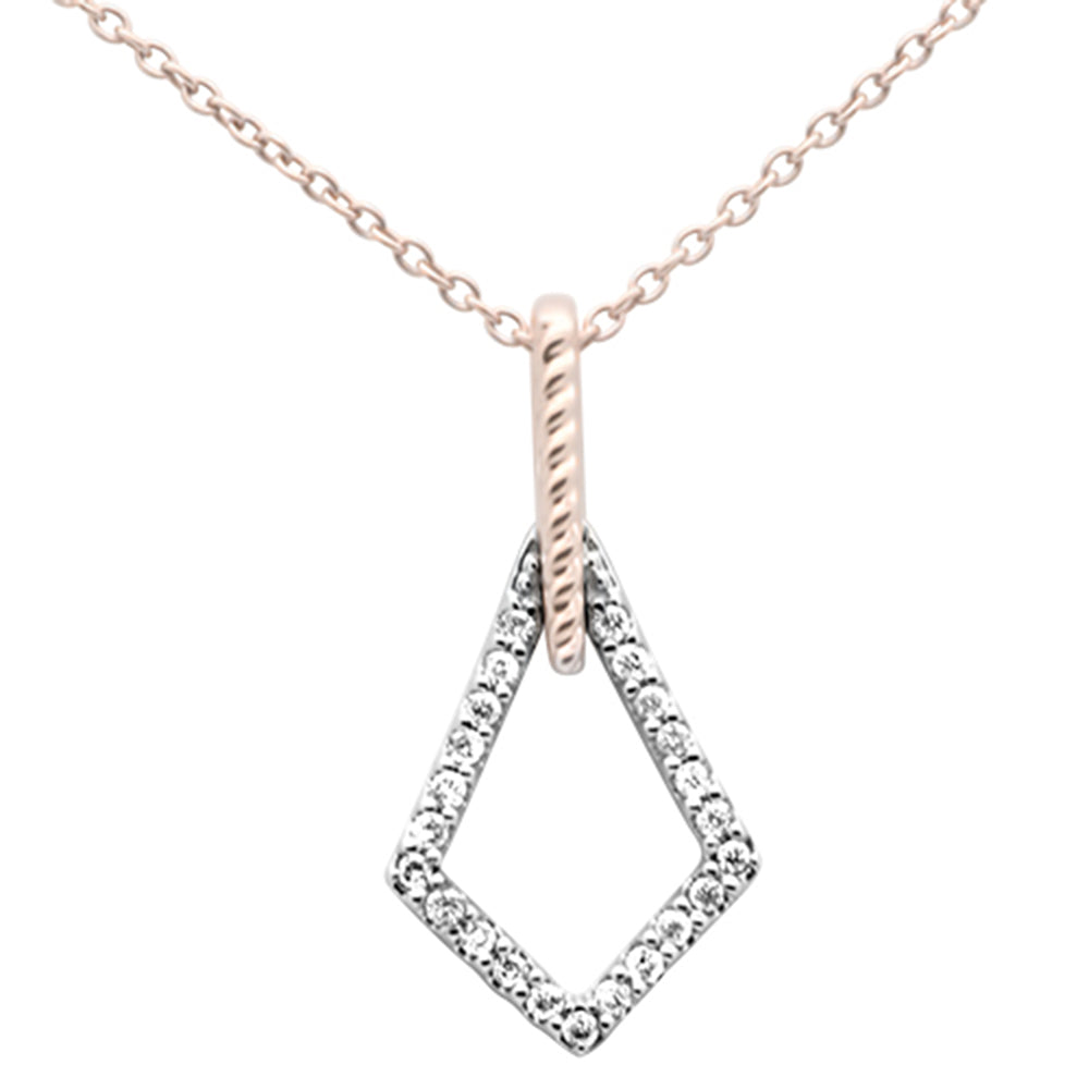 SPECIAL! .10ct G SI 14K Rose Gold Diamond Drop Necklace Pendant 18"