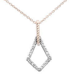 SPECIAL! .10ct G SI 14K Rose Gold Diamond Drop Necklace Pendant 18"
