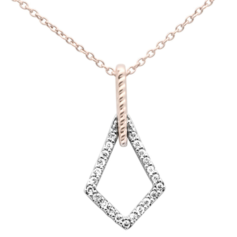 SPECIAL! .10ct G SI 14K Rose Gold Diamond Drop Necklace Pendant 18"