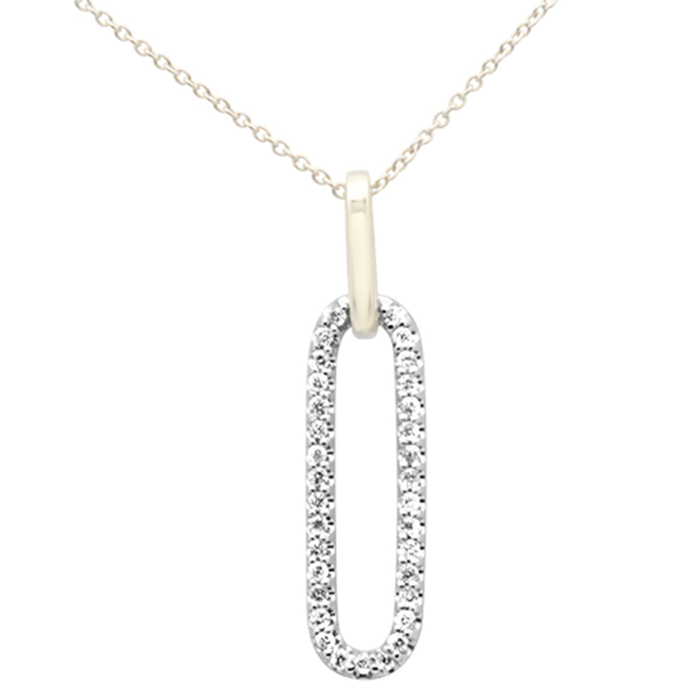 DIAMOND CLOSEOUT! .25ct G SI 14K Yellow Gold Diamond Paper Clip Pendant Necklace 18"