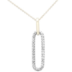 DIAMOND CLOSEOUT! .25ct G SI 14K Yellow Gold Diamond Paper Clip Pendant Necklace 18"