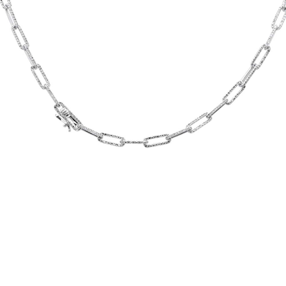 SPECIAL!1.77ct G SI 14K White Gold Diamond Paperclip Necklace 16"