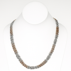 DIAMOND CLOSEOUT! 19.96ct G SI 14K Two Tone Gold Diamond Infinity Necklace 22" Long