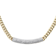 SPECIAL!2.18ct G SI 14K Yellow Gold Diamond Curb Pendant Necklace 16"