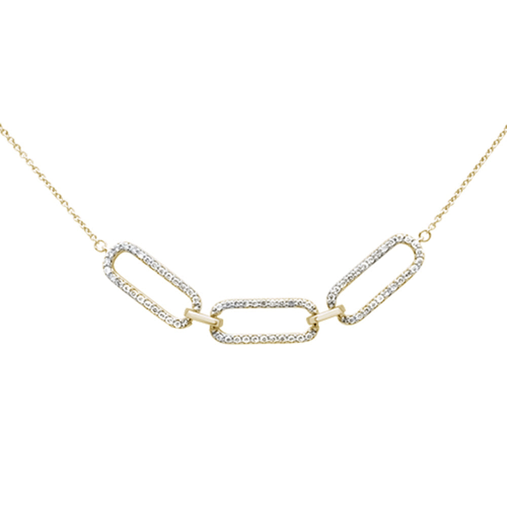 DIAMOND CLOSEOUT!  .34ct G SI 14K Yellow Gold Diamond Paperclip Style Chain Necklace Pendant