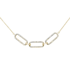DIAMOND CLOSEOUT!  .34ct G SI 14K Yellow Gold Diamond Paperclip Style Chain Necklace Pendant