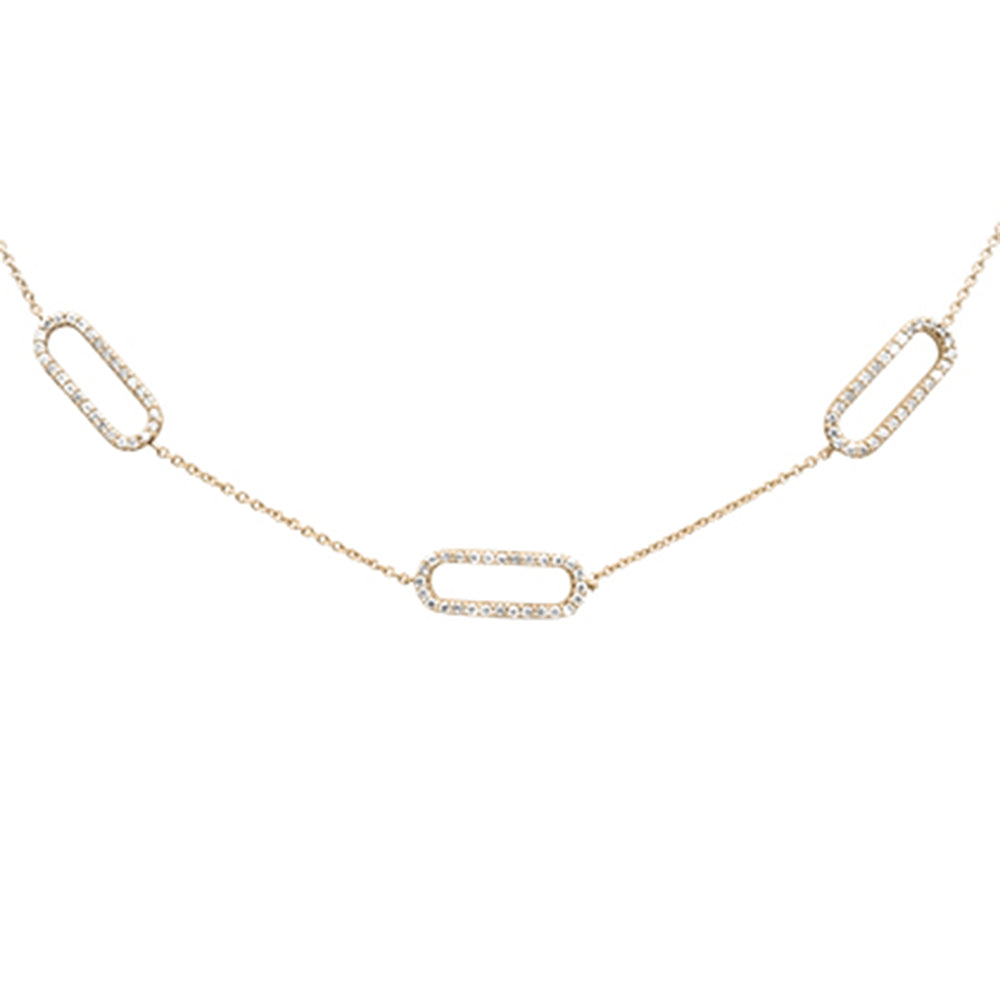 DIAMOND CLOSEOUT! .35ct G SI 14K Yellow Gold Diamond Paperclip Style Chain Necklace Pendant
