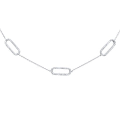 DIAMOND CLOSEOUT! .38ct G SI 14K White Gold Diamond Paperclip Style Chain Necklace Pendant