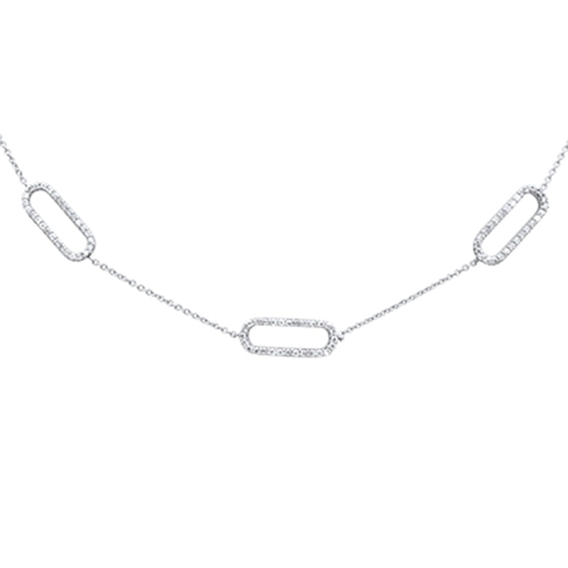 DIAMOND CLOSEOUT! .38ct G SI 14K White Gold Diamond Paperclip Style Chain Necklace Pendant