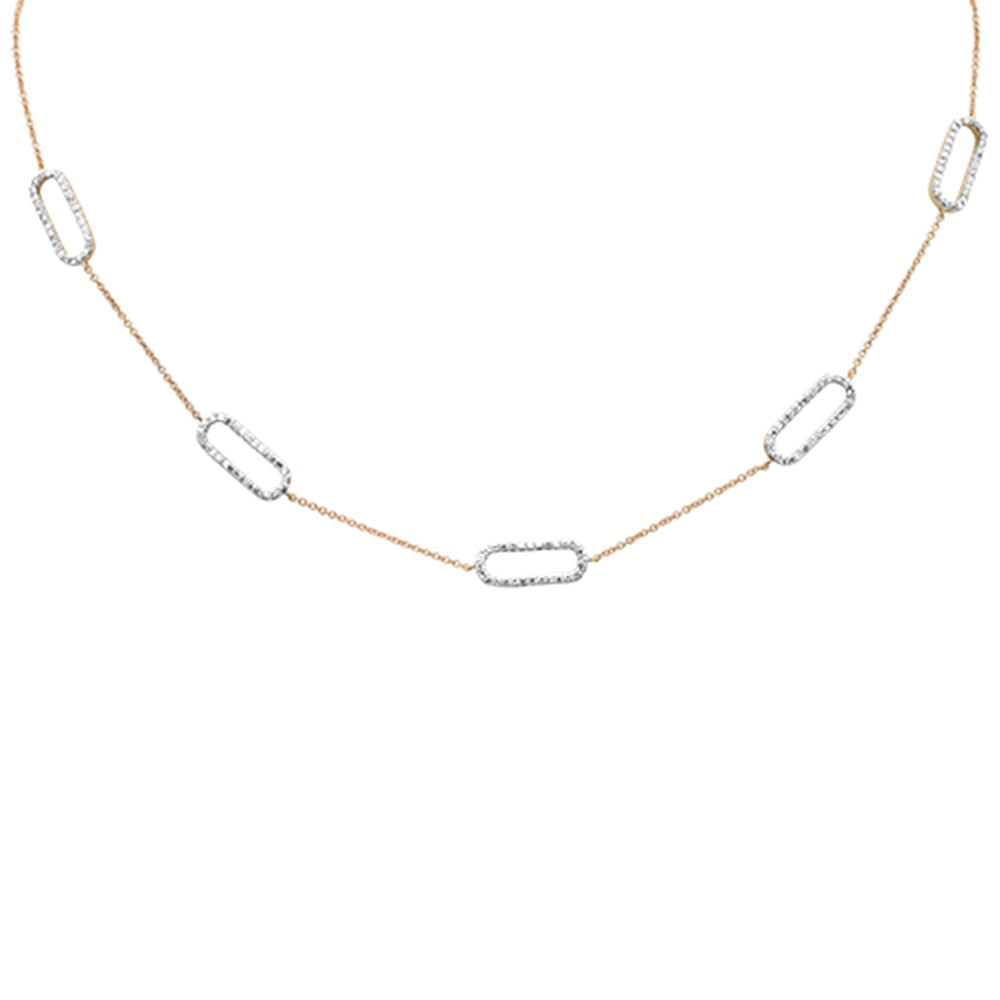 DIAMOND CLOSEOUT!  .65ct G SI 14K Yellow Gold Diamond Paperclip Style Chain Necklace Pendant