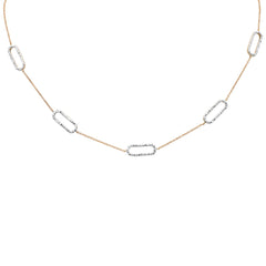 DIAMOND CLOSEOUT!  .65ct G SI 14K Yellow Gold Diamond Paperclip Style Chain Necklace Pendant