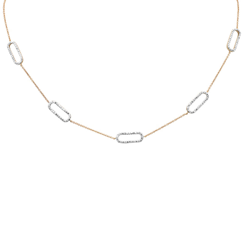 DIAMOND CLOSEOUT!  .65ct G SI 14K Yellow Gold Diamond Paperclip Style Chain Necklace Pendant