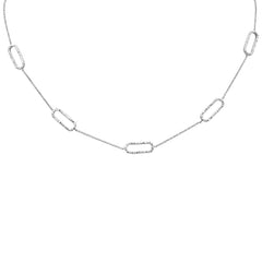 DIAMOND CLOSEOUT!  .67ct G SI 14K White Gold Diamond Paperclip Style Chain Necklace Pendant