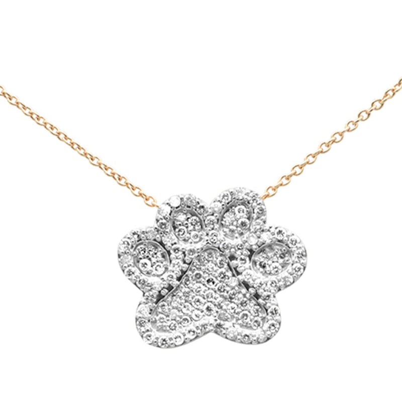 DIAMOND CLOSEOUT!   .46ct G SI 14K Yellow Gold Diamond Dog Paw Necklace Pendant 18" Long