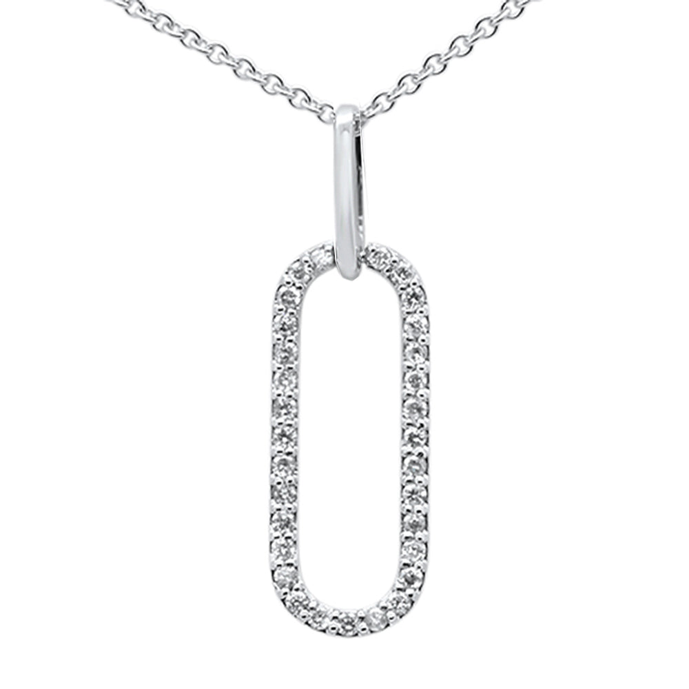 DIAMOND CLOSEOUT! .16ct G SI 14K White Gold Diamond Paperclip Pendant Necklace