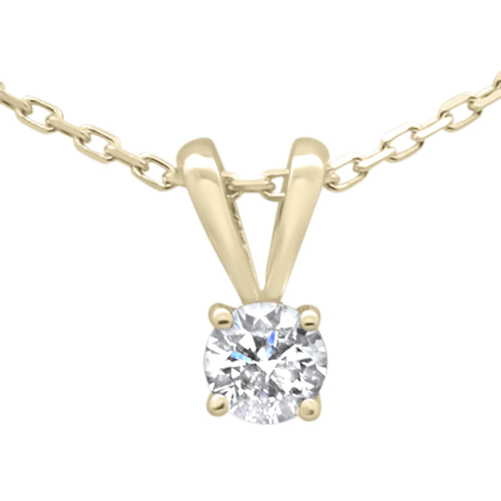 SPECIAL! .20ct G SI 14K Yellow Gold Diamond Solitaire Pendant Necklace 18" Chain