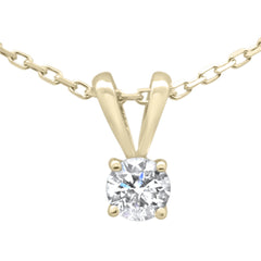 SPECIAL! .20ct G SI 14K Yellow Gold Diamond Solitaire Pendant Necklace 18" Chain