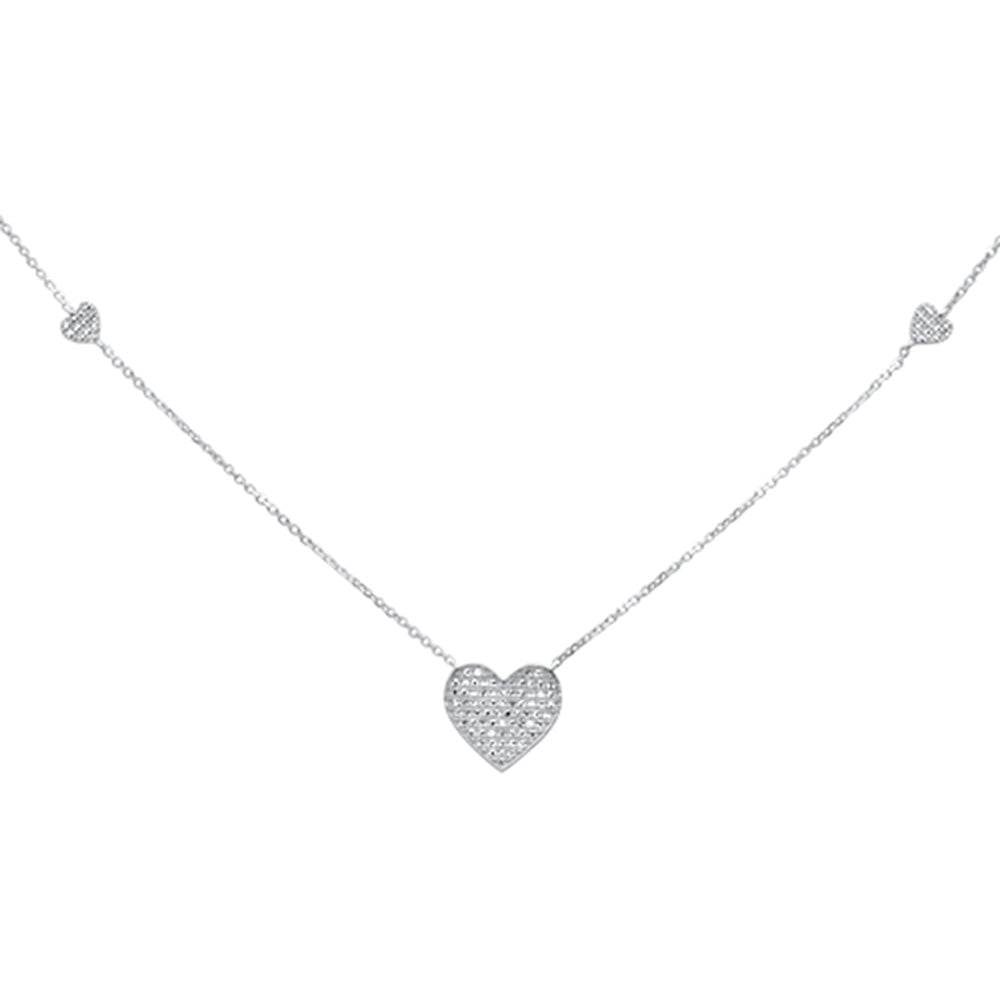 DIAMOND CLOSEOUT! .29ct G SI 14K White Gold Diamond Heart Shape Pendant Necklace 18"