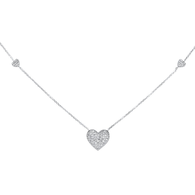 DIAMOND CLOSEOUT! .29ct G SI 14K White Gold Diamond Heart Shape Pendant Necklace 18"