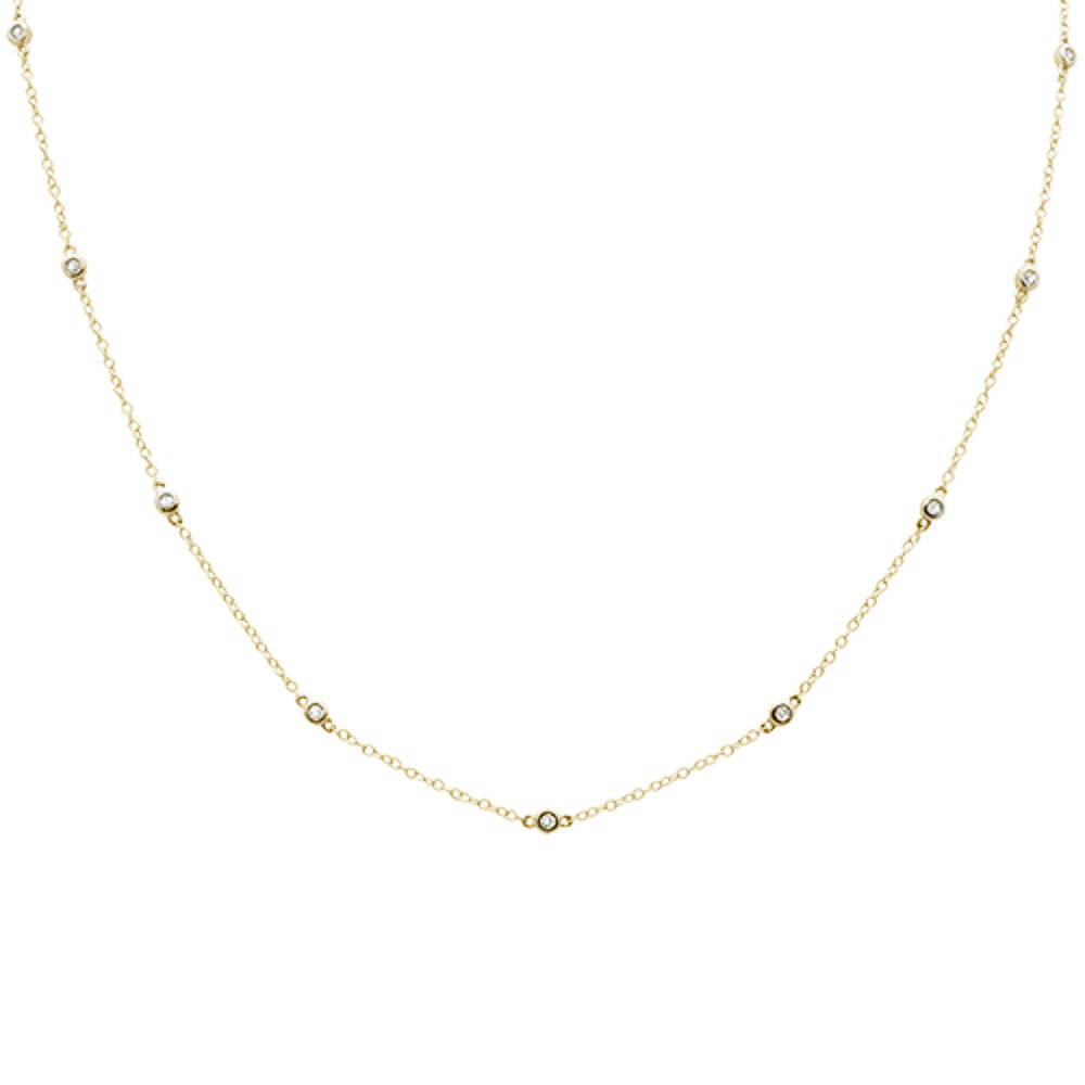 DIAMOND CLOSEOUT!  .50ct 14k Yellow Gold Diamond by The Yard Pendant Necklace 16+2" Ext.