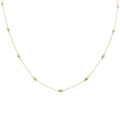 DIAMOND CLOSEOUT!  .50ct 14k Yellow Gold Diamond by The Yard Pendant Necklace 16+2" Ext.