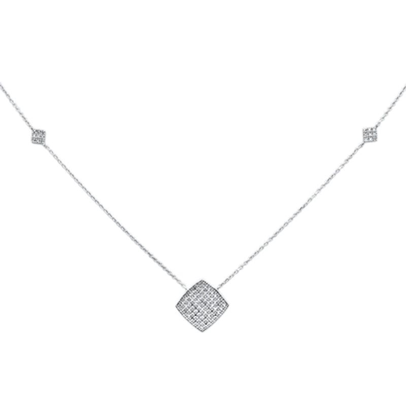 DIAMOND CLOSEOUT! .27ct G SI 14K White Gold Diamond Geometric Shaped Pendant Necklace 18"