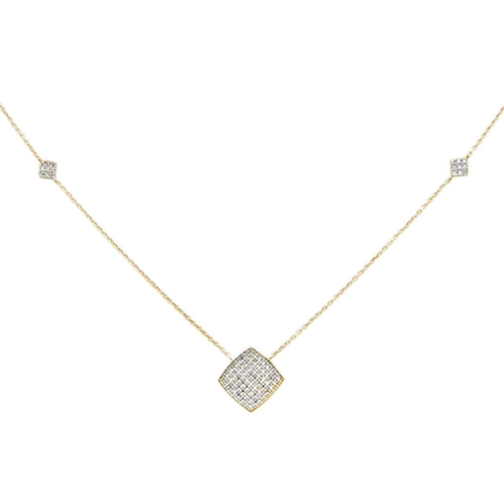 DIAMOND CLOSEOUT! .27ct G SI 14K Yellow Gold Diamond Geometric Shaped Pendant Necklace 18"