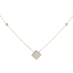 DIAMOND CLOSEOUT! .27ct G SI 14K Yellow Gold Diamond Geometric Shaped Pendant Necklace 18"