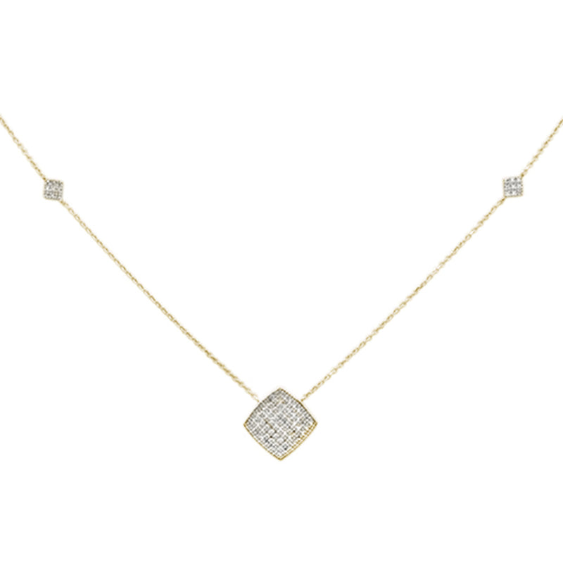 DIAMOND CLOSEOUT! .27ct G SI 14K Yellow Gold Diamond Geometric Shaped Pendant Necklace 18"