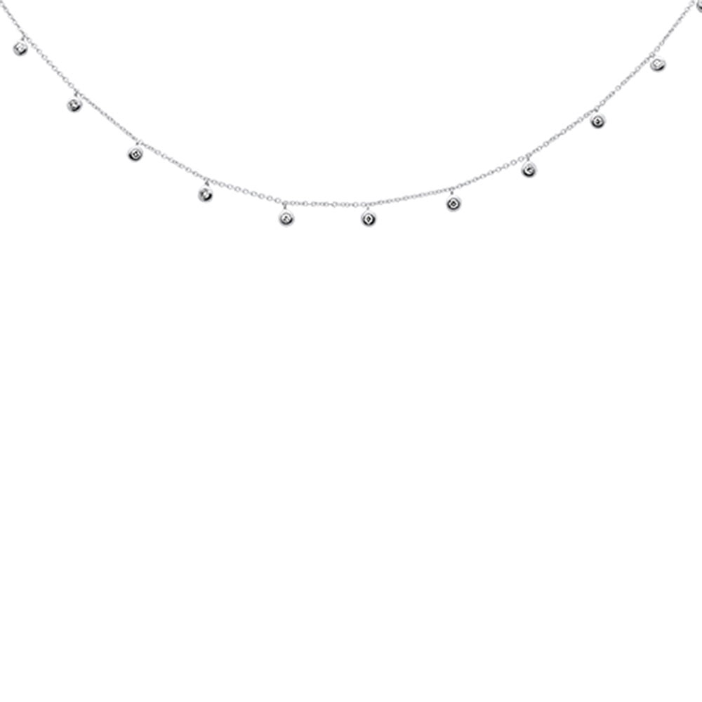 DIAMOND CLOSEOUT! .20ct G SI 14K White Gold Diamond Drop Style Diamond by the Yard Pendant Necklace 18"