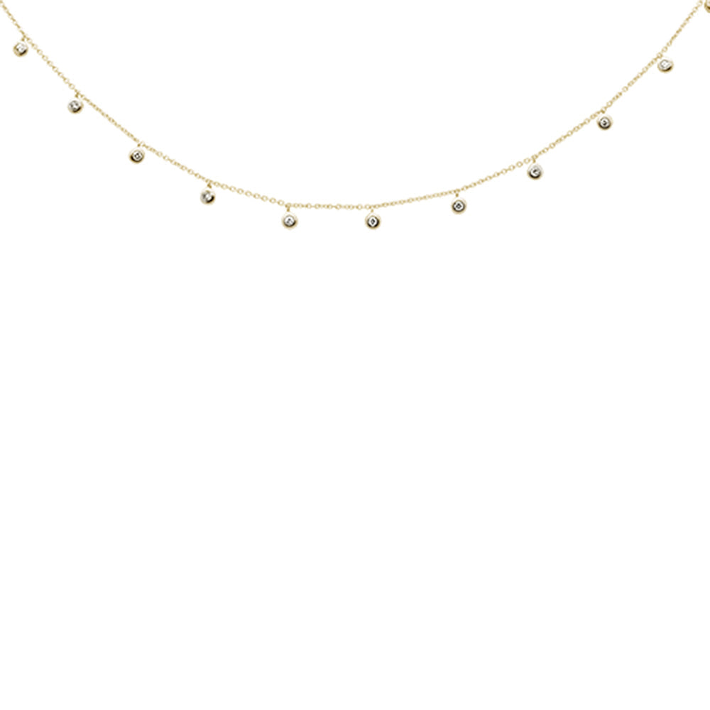DIAMOND CLOSEOUT! .19ct G SI 14K Yellow Gold Diamond Drop Style Diamond by the Yard Pendant Necklace 18"