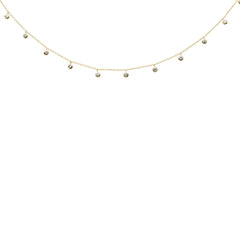 DIAMOND CLOSEOUT! .19ct G SI 14K Yellow Gold Diamond Drop Style Diamond by the Yard Pendant Necklace 18"