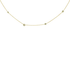 DIAMOND CLOSEOUT! .06ct G SI 14K Yellow Gold Diamond Illusion Setting Diamond By the Yard Pendant Necklace 18"