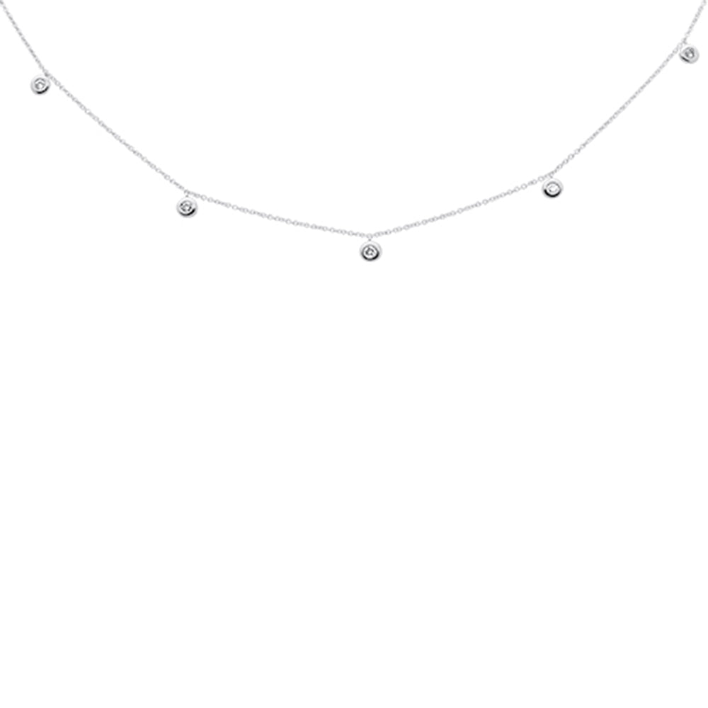 SPECIAL! .26ct G SI 14K White Gold Diamond Drop Style Diamond by the Yard Pendant Necklace 18"