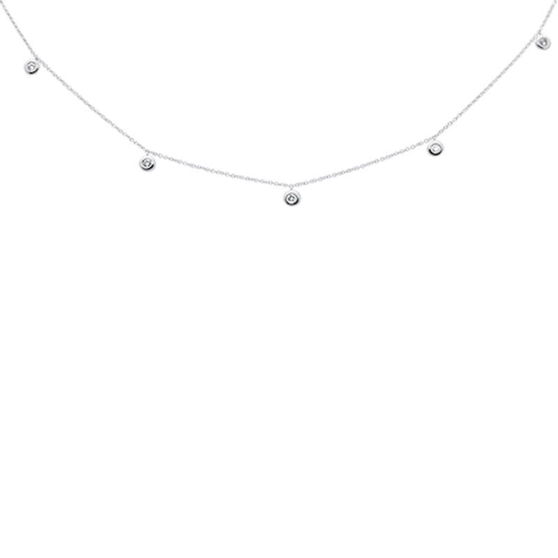 SPECIAL! .26ct G SI 14K White Gold Diamond Drop Style Diamond by the Yard Pendant Necklace 18"