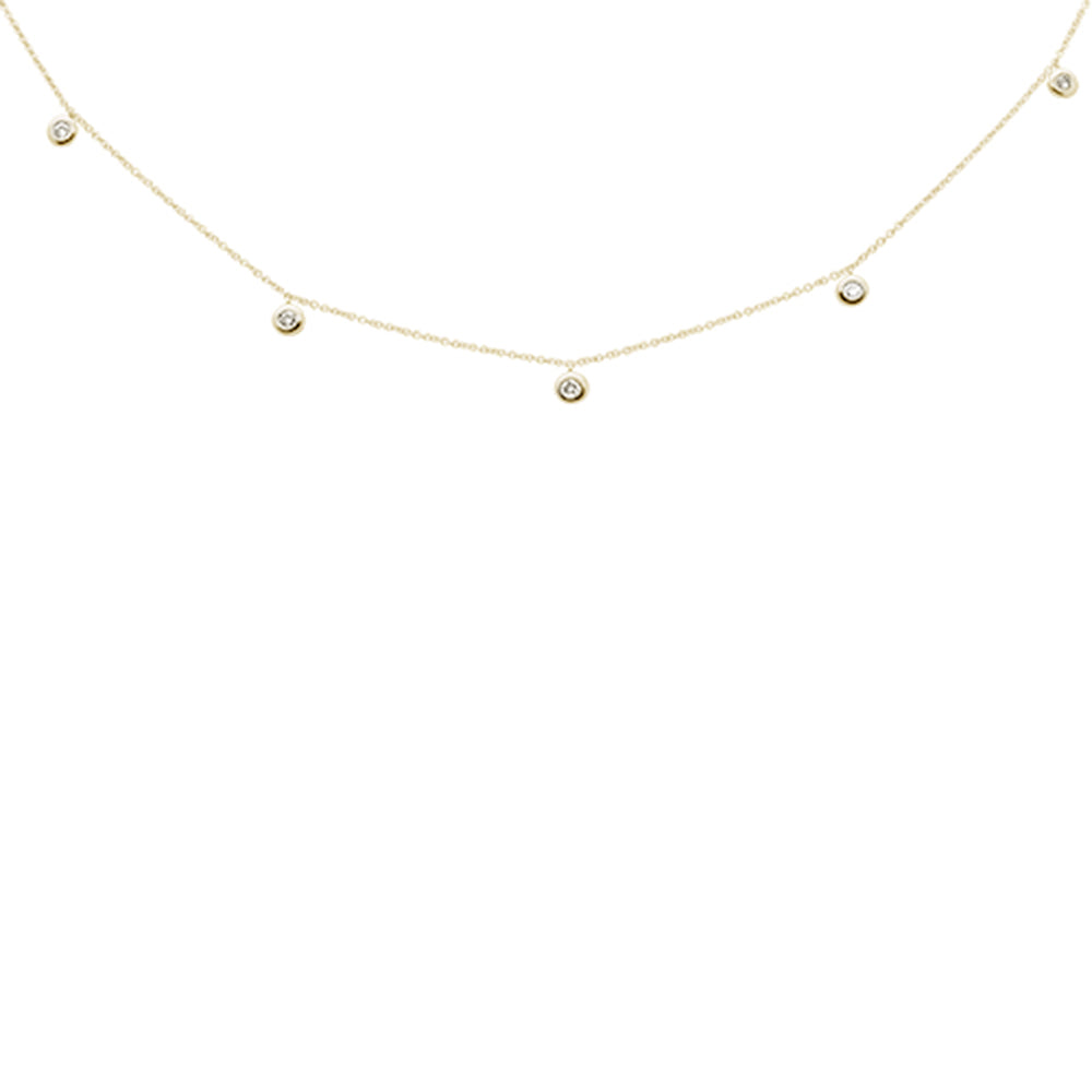 DIAMOND CLOSEOUT! .26ct G SI 14K Yellow Gold Diamond Drop Style Diamond by the Yard Pendant Necklace 18"