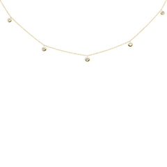 DIAMOND CLOSEOUT! .26ct G SI 14K Yellow Gold Diamond Drop Style Diamond by the Yard Pendant Necklace 18"