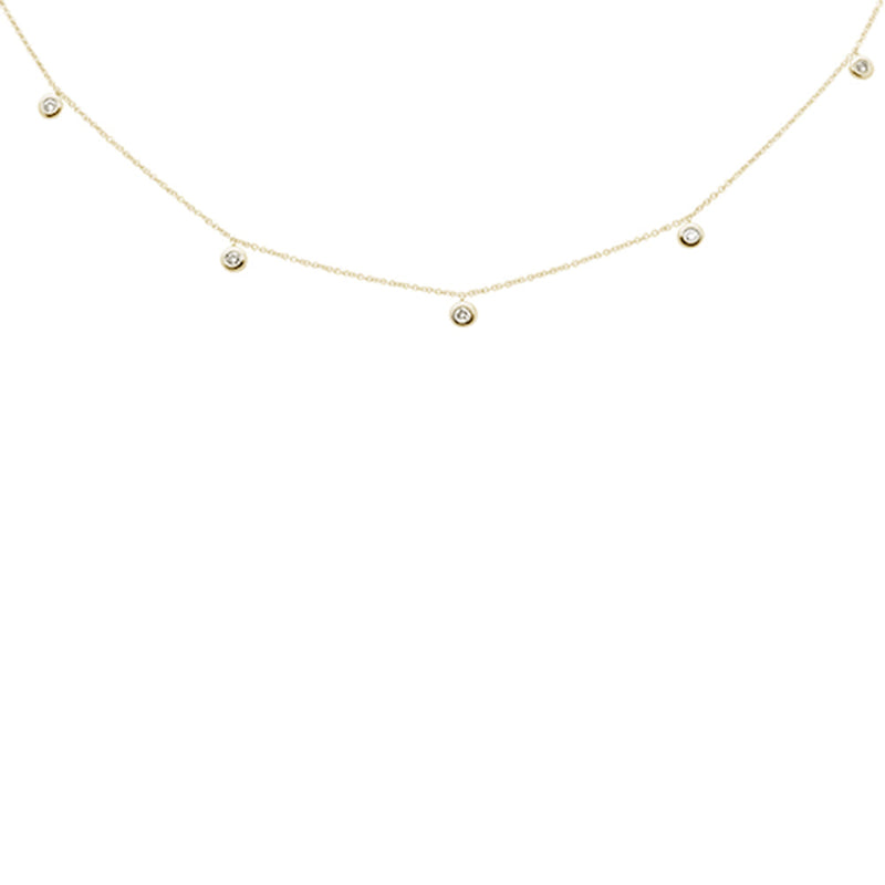 DIAMOND CLOSEOUT! .26ct G SI 14K Yellow Gold Diamond Drop Style Diamond by the Yard Pendant Necklace 18"