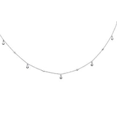 DIAMOND CLOSEOUT! .13ct G SI 14K White Gold Diamond Drop Style Diamond by the Yard Pendant Necklace 18"