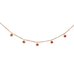 GEMSTONE CLOSEOUT!  .14ct 14K Rose Gold Natural Ruby Gemstone by the Yard Pendant Necklace 18"