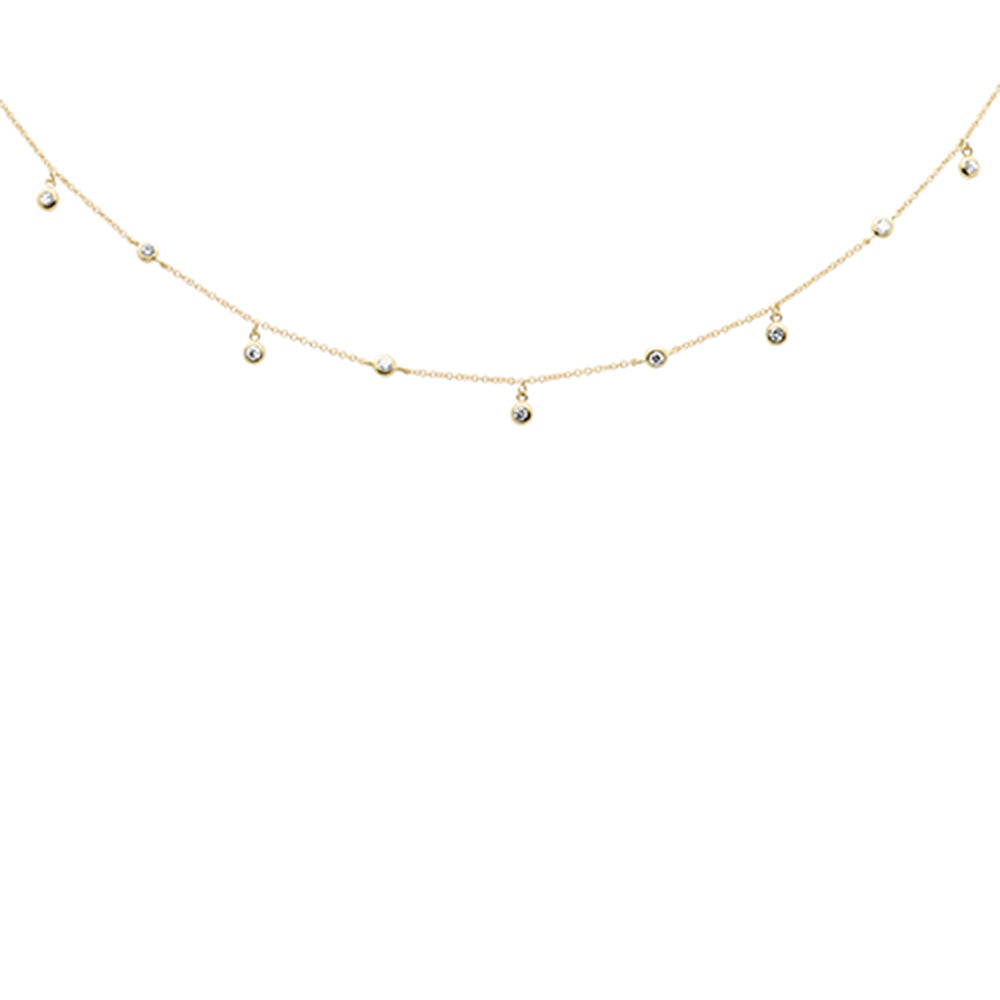 DIAMOND CLOSEOUT! .43ct G SI 14K Yellow Gold Diamond Diamond By the Yard Pendant Necklace 18"