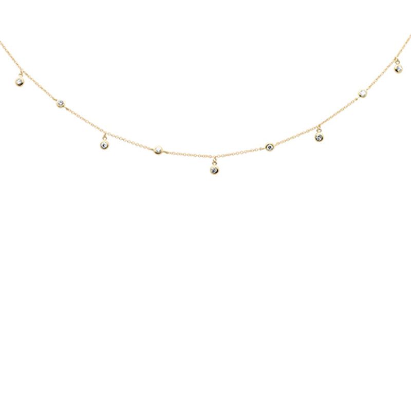 DIAMOND CLOSEOUT! .43ct G SI 14K Yellow Gold Diamond Diamond By the Yard Pendant Necklace 18"
