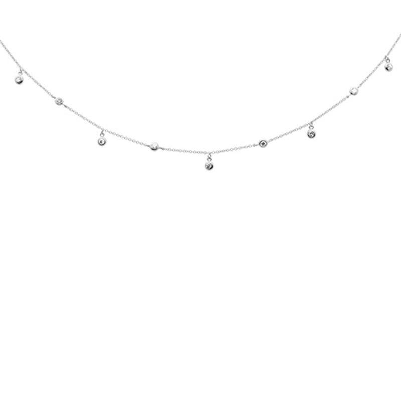 DIAMOND CLOSEOUT! .44ct G SI 14K White Gold Diamond Diamond By the Yard Pendant Necklace 18"