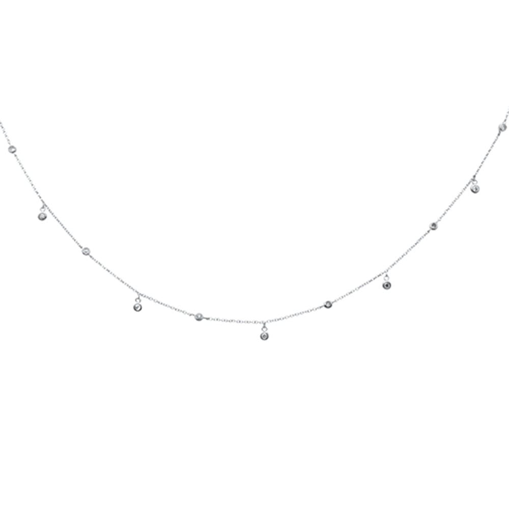 SPECIAL! .22ct G SI 14K White Gold Diamond Diamond By the Yard Pendant Necklace 18"