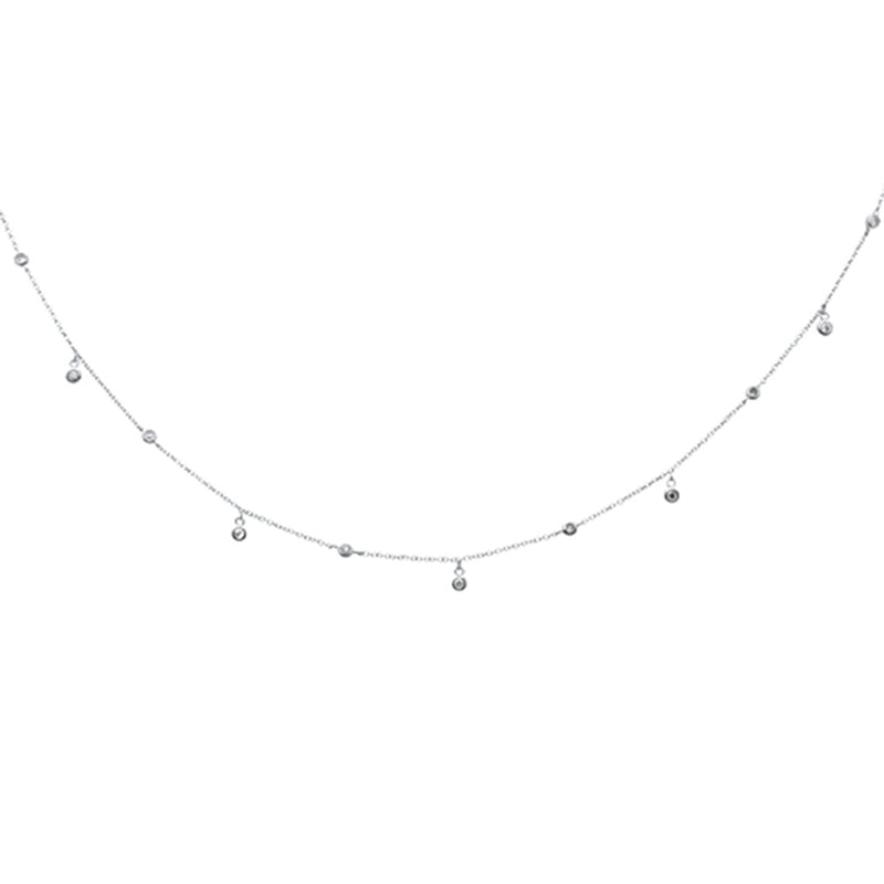 SPECIAL! .22ct G SI 14K White Gold Diamond Diamond By the Yard Pendant Necklace 18"