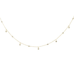 SPECIAL!.14ct G SI 14K Yellow Gold Diamond Diamond By the Yard Pendant Necklace 18"