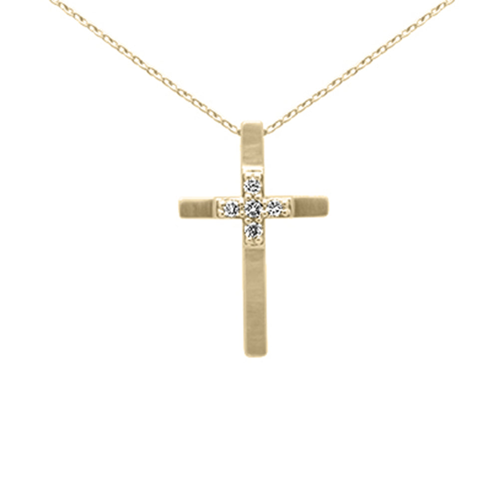 SPECIAL! .10ct G SI 14K Yellow Gold Diamond Cross Pendant Necklace